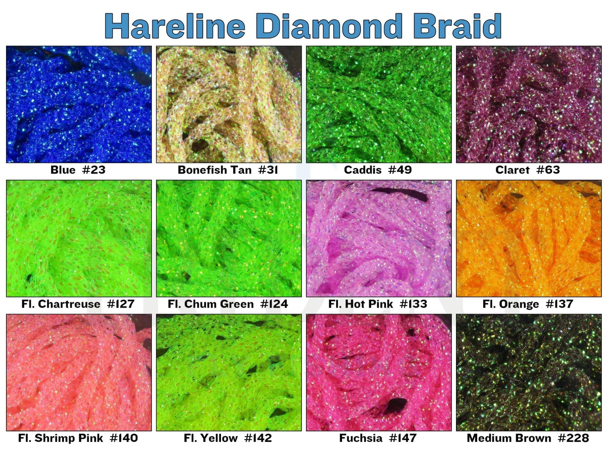 Hareline Dyed Pearl Diamond Braid