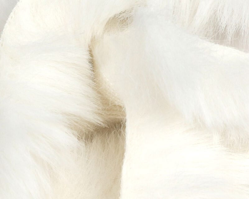 White Hareline bunny strips with soft fluffy rabbit fur and long fibers for fly tying