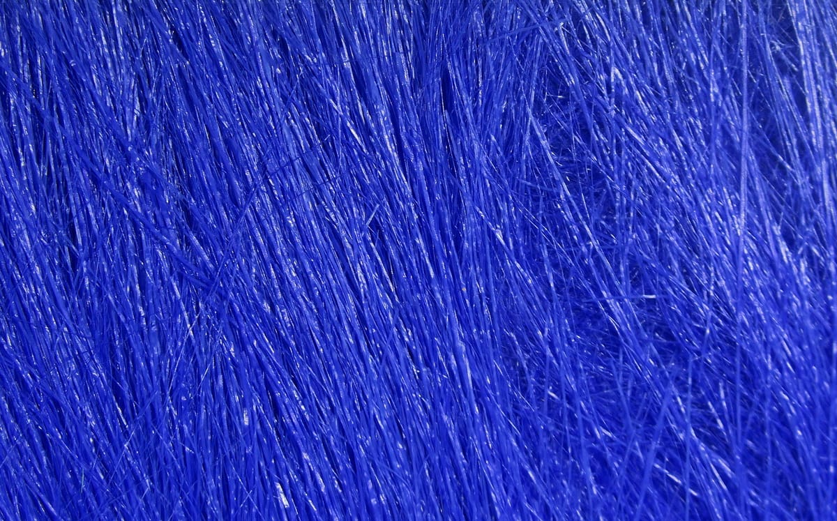Vibrant royal blue Hareline Extra Select craft fur, long glossy synthetic fibers for fly tying and craft lures