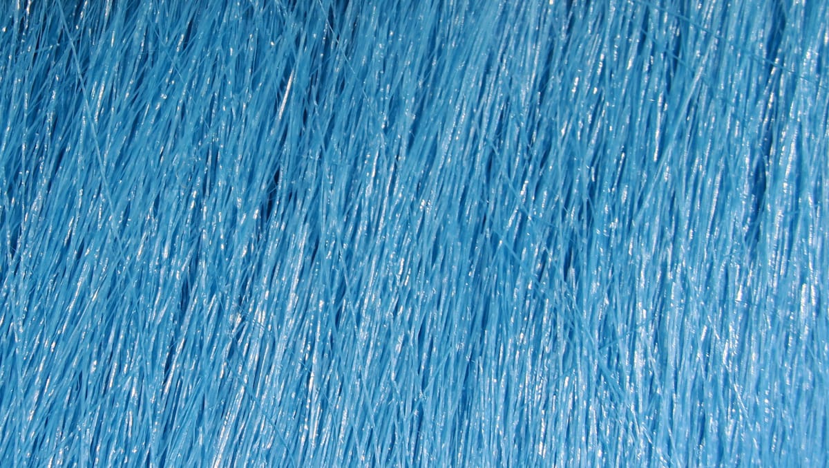 Sky blue Hareline craft fur, synthetic glossy fine strands with subtle sheen, ideal for fly tying
