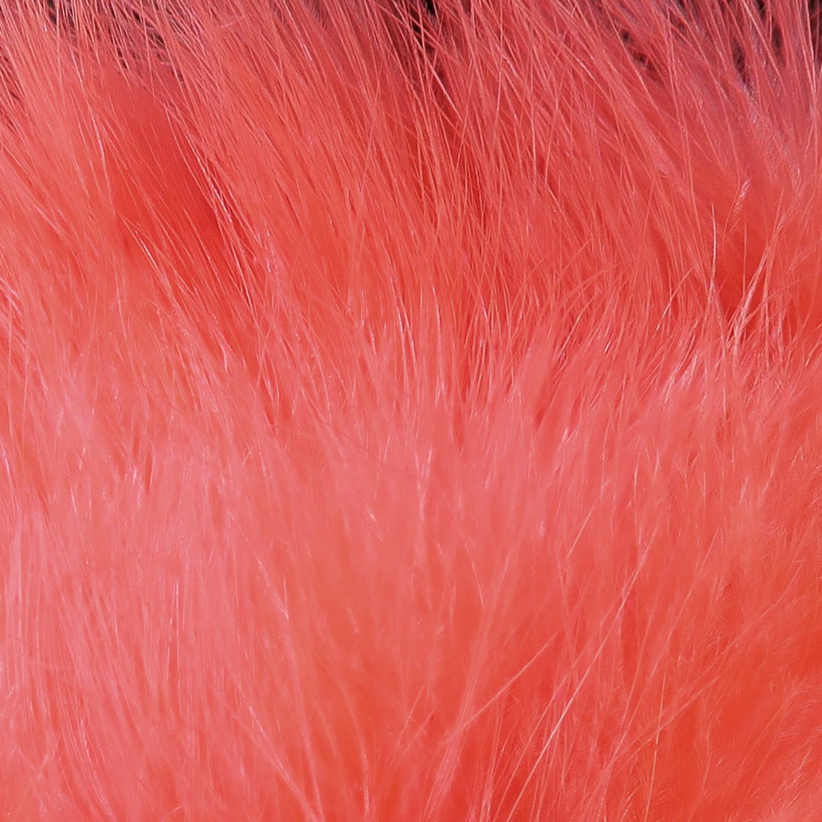 Coral-pink marabou feathers with soft wispy barbs, fluffy fly tying material