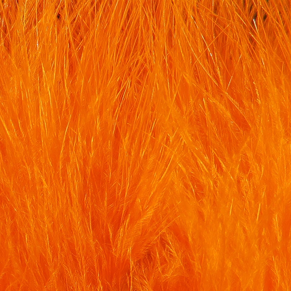 Bright orange Hareline extra select marabou feathers, soft wispy fibers ideal for fly tying and lure tails