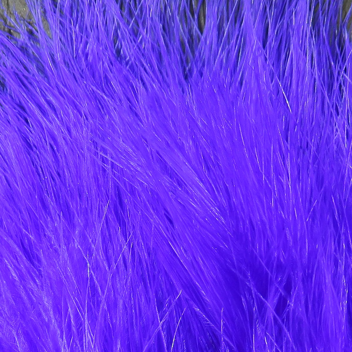 Vibrant purple marabou feathers with soft, wispy silky fibers, ideal for fly tying