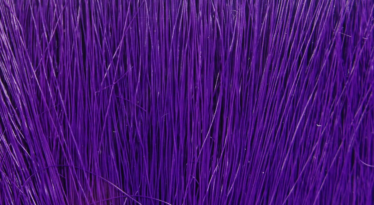 Hareline Fishair bright purple synthetic fibers, long glossy thin strands for fly tying and streamer patterns