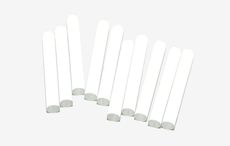 Hareline Foamanizer 10-pack white cylindrical foam rods for fly tying, hollow tubular foam pieces