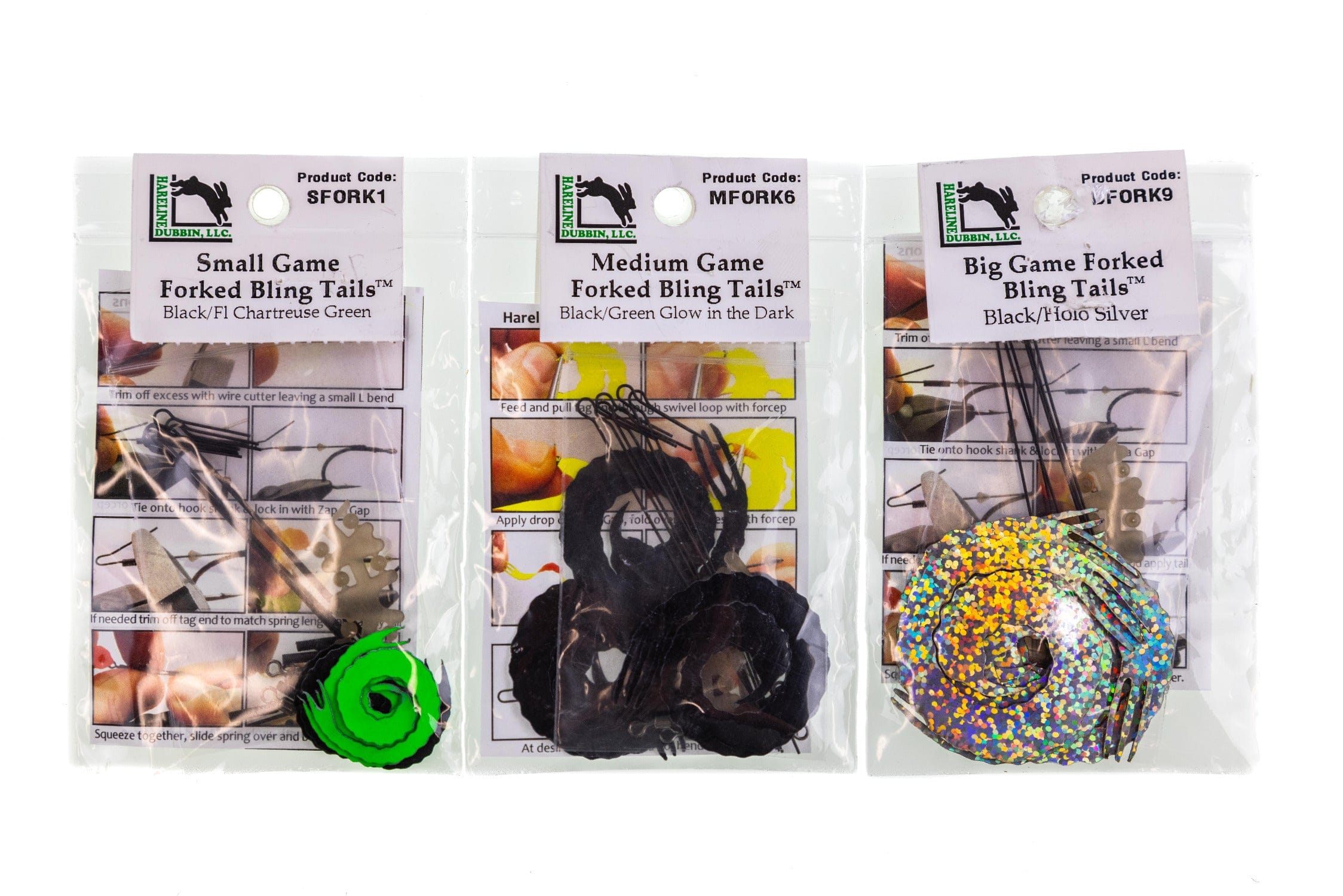 Hareline Forked Bling Tails