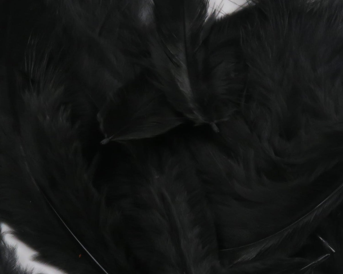 Black Hareline soft hackle feathers with glossy long plumes and soft barbs