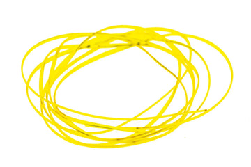 Hareline bright yellow half-round D-Rib coiled strands of synthetic rib material for fly tying