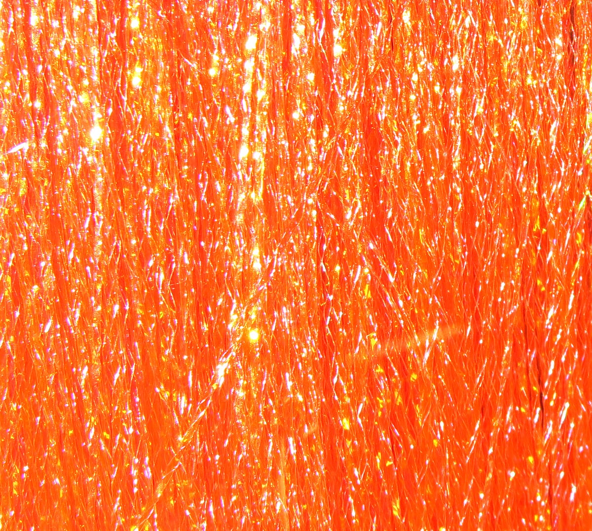 Hareline Helix Flash bright fluorescent orange iridescent synthetic strands for fly tying shimmering flash