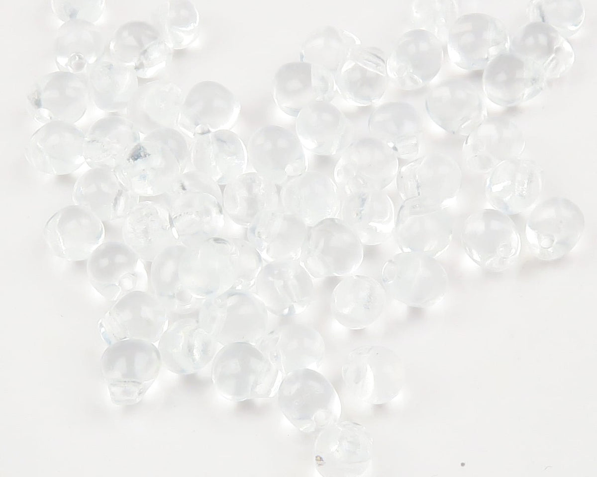 Hareline clear hump back glass beads, transparent round fly tying beads with small center holes