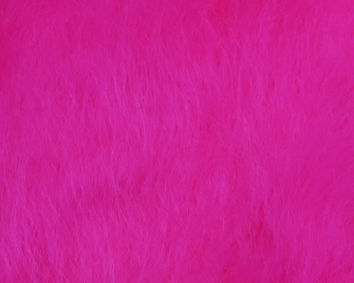 Hot pink Icelandic sheep hair patch with long soft fibers for fly tying
