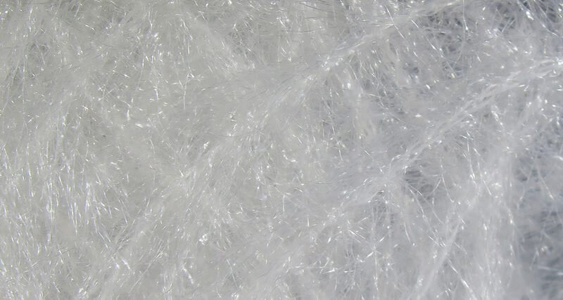 White Hareline Krystal Hackle fly tying material with fine translucent sparkly synthetic fibers