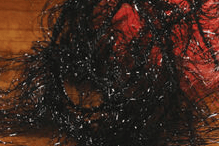 Hareline Krystal Hackle black synthetic sparkle fibers with iridescent flash for fly tying