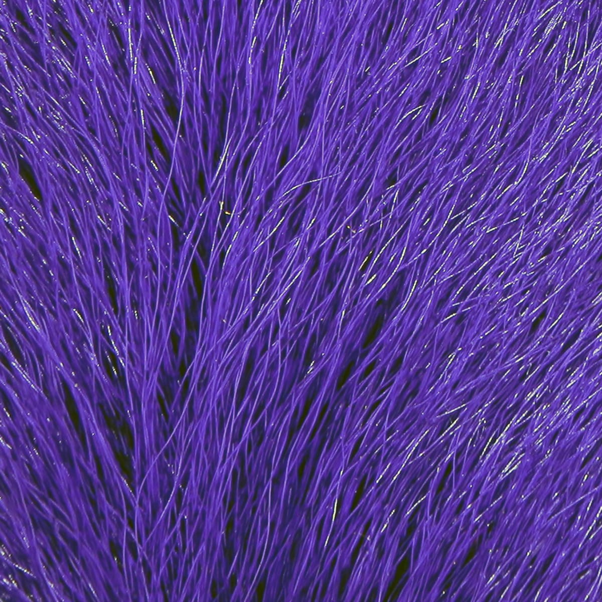 Vibrant purple Hareline large northern bucktail hair with long fine fibers and subtle silver flash for fly tying