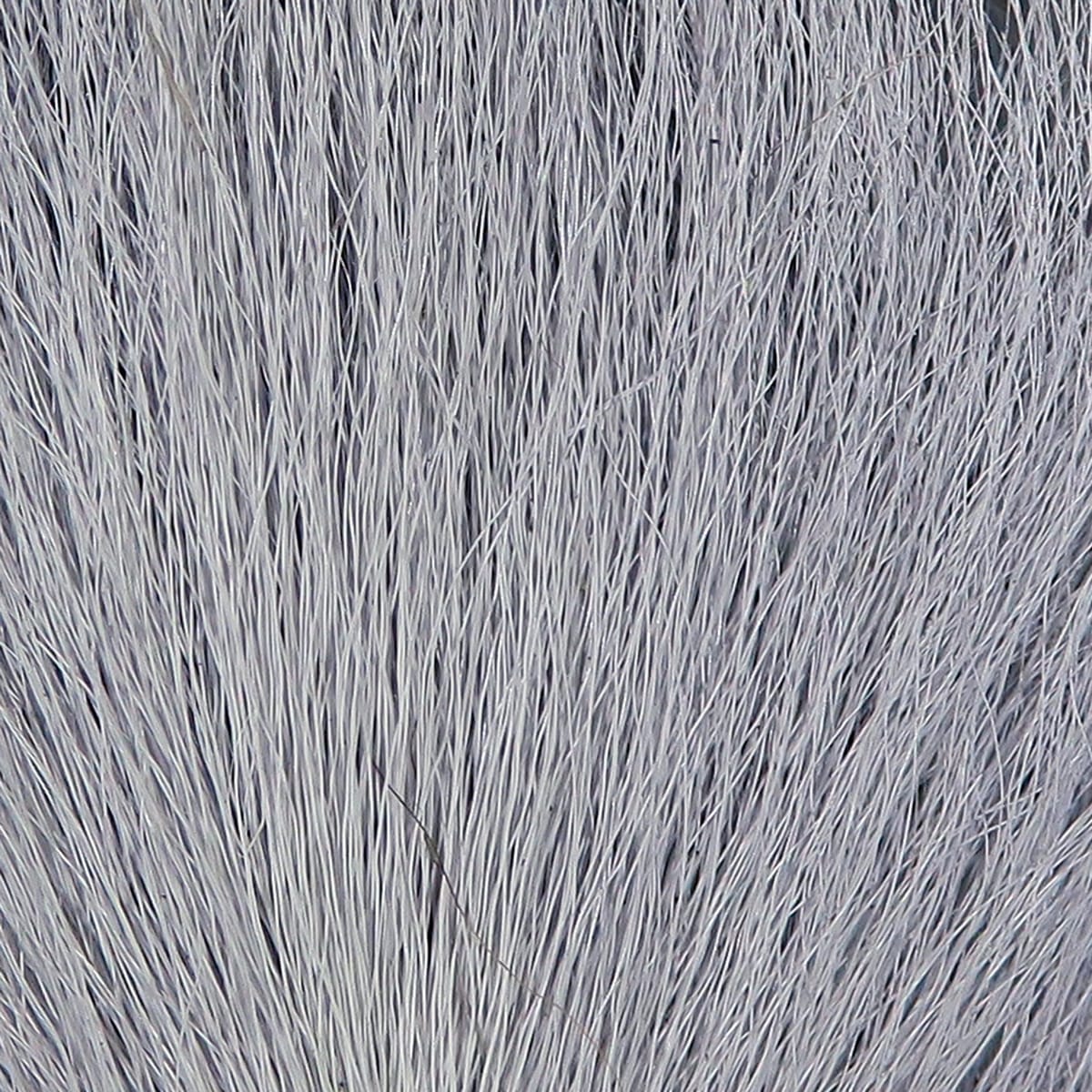 Light gray Northern bucktail hair, dense long deer hairs for fly tying, natural coarse texture