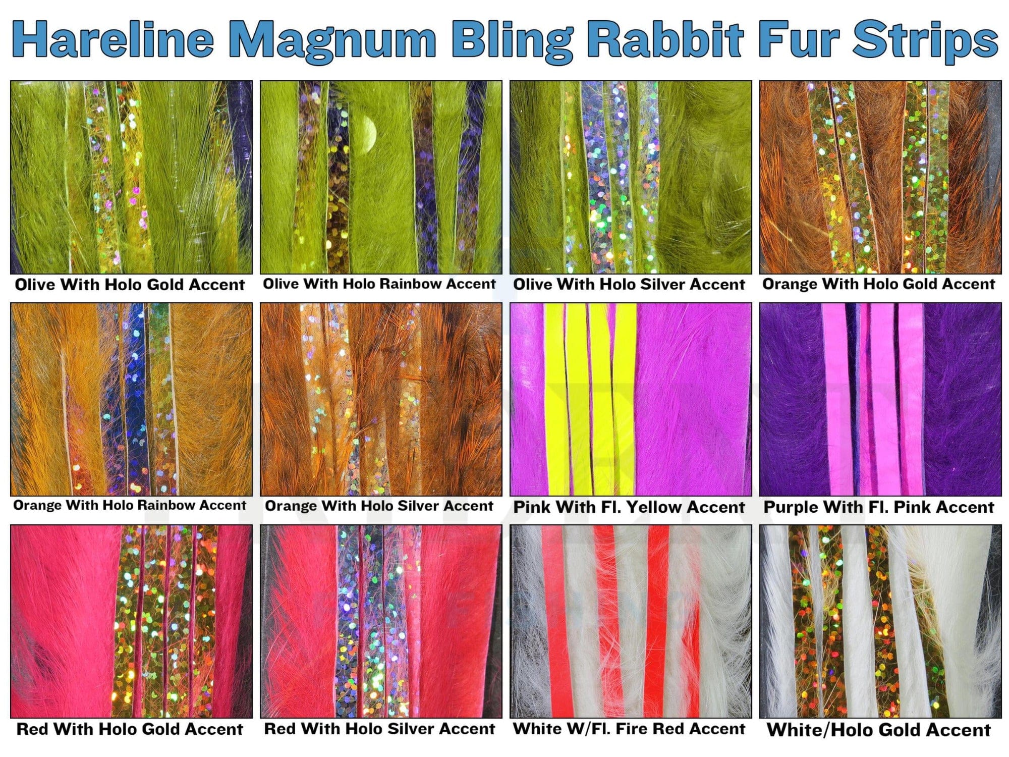 Hareline Magnum Bling Rabbit Fur Strips