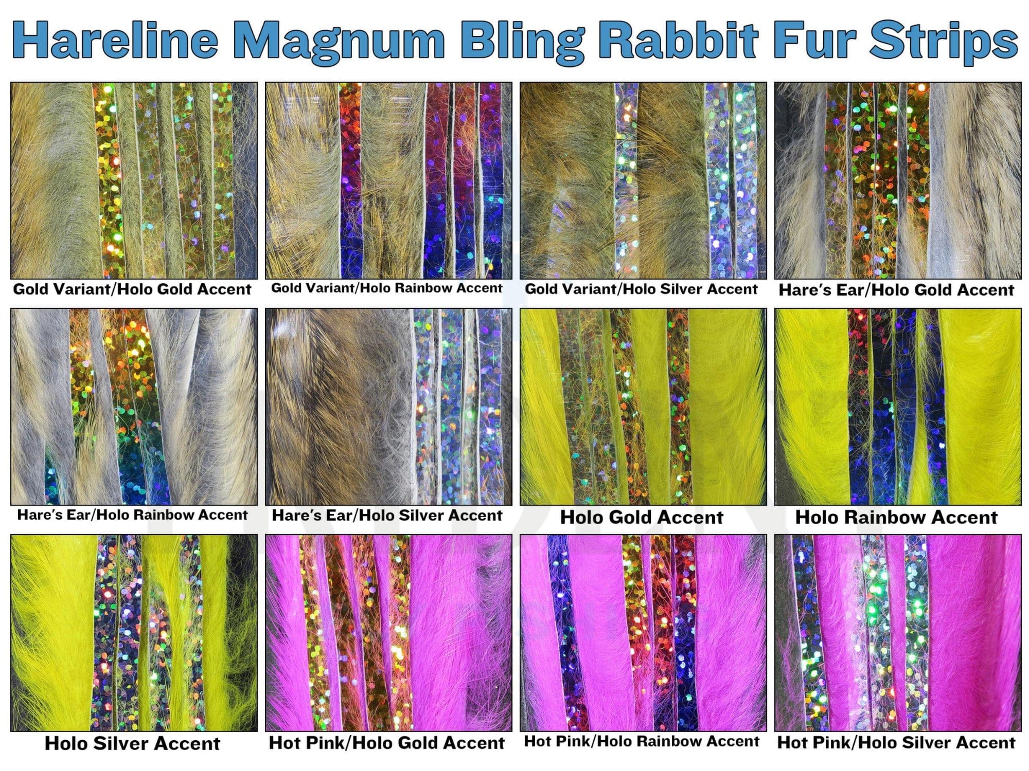 Hareline Magnum Bling Rabbit Fur Strips