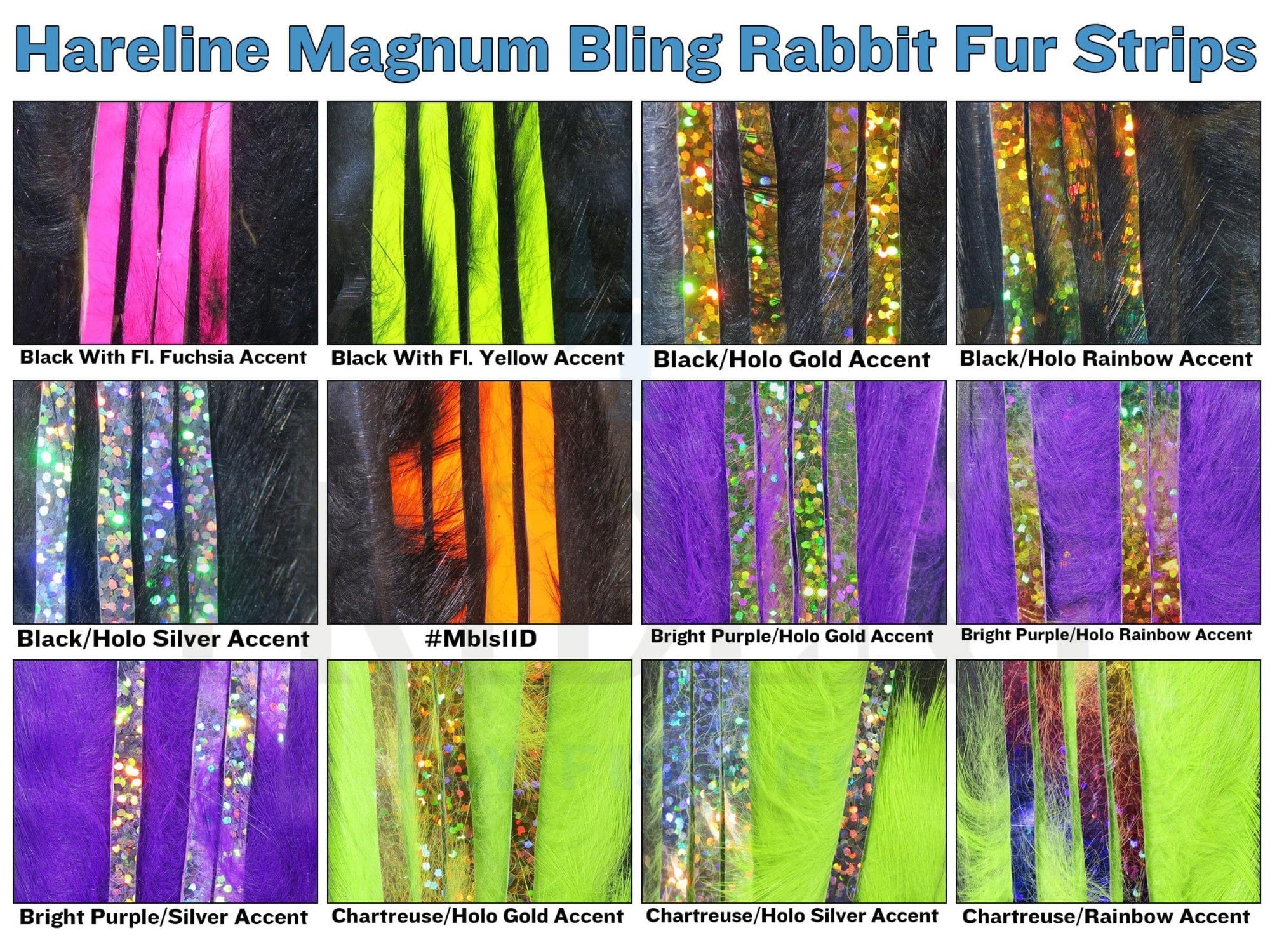 Hareline Magnum Bling Rabbit Fur Strips