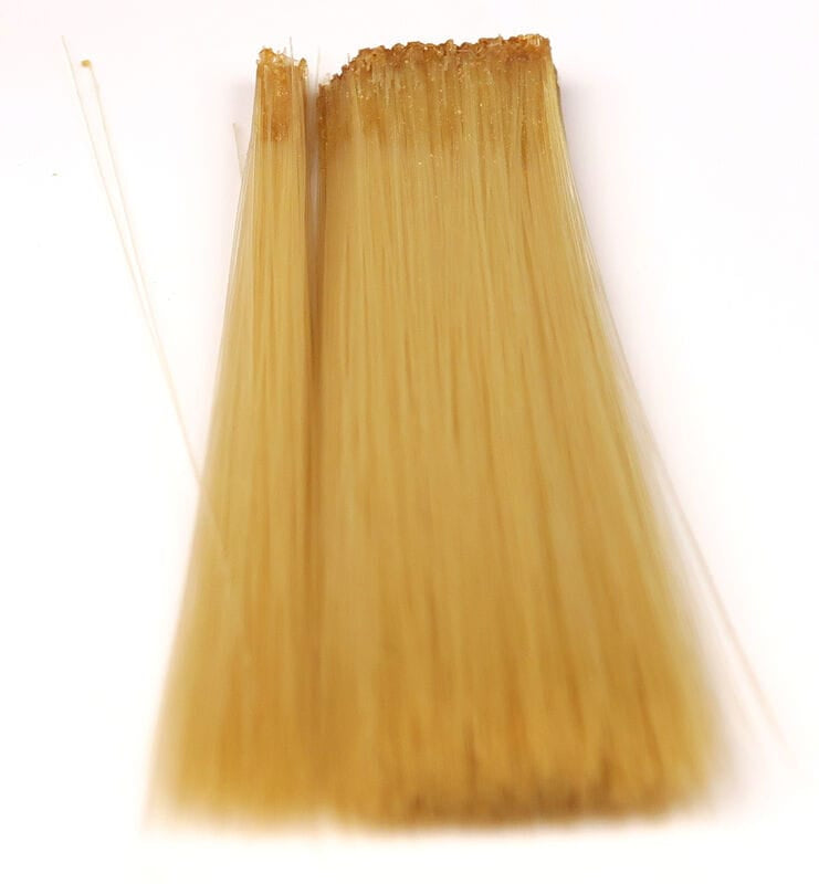 Hareline mayfly tails bundle of light tan synthetic translucent fibers for fly tying, thin straight tail material