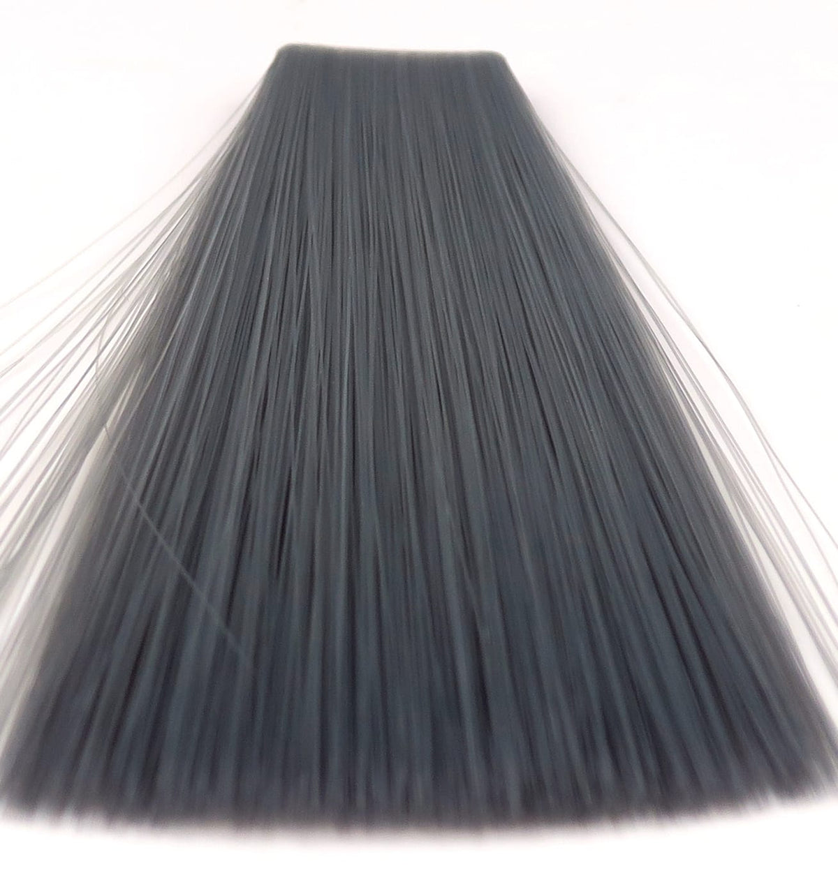 Slate gray Hareline Mayfly tails, long fine synthetic fibers bundled into a tapered fan for fly tying.
