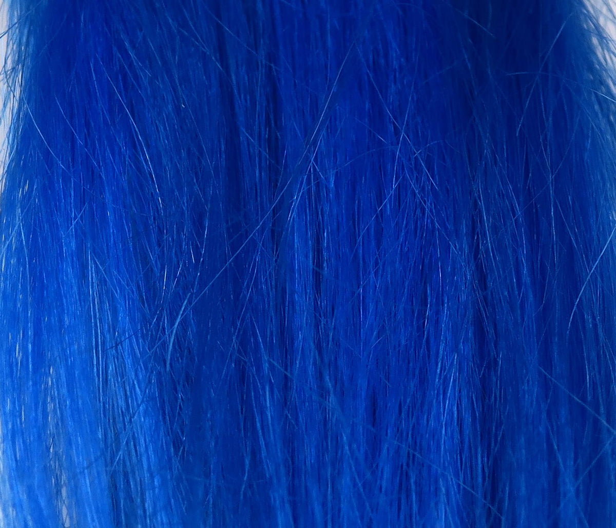 Hareline vivid cobalt blue polar goat hair bundle with long fine fibers for fly tying