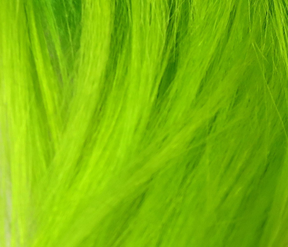 Bright chartreuse Polar goat hair fibers, long soft strands for fly tying and lures