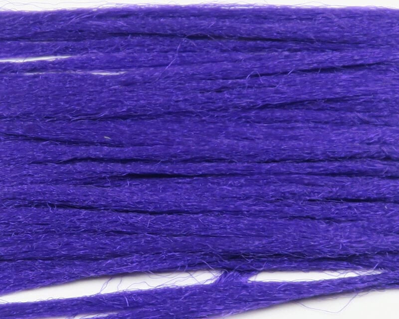 Hareline polypropylene floating yarn in vivid purple, fuzzy textured strands for fly tying