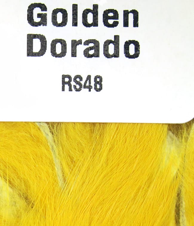 Hareline Golden Dorado rabbit fur strips bright golden yellow for fly tying