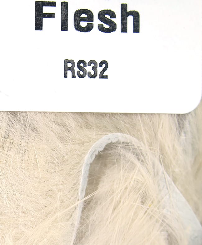 Hareline rabbit fur strips flesh beige, soft long fur on suede-backed strips for fly tying