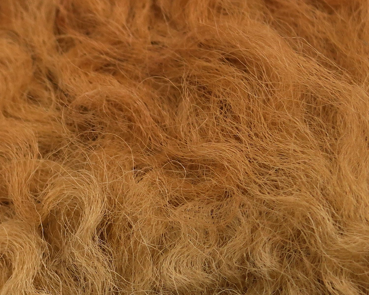 Tan curly Hareline rams wool for fly tying, soft fluffy natural fibers