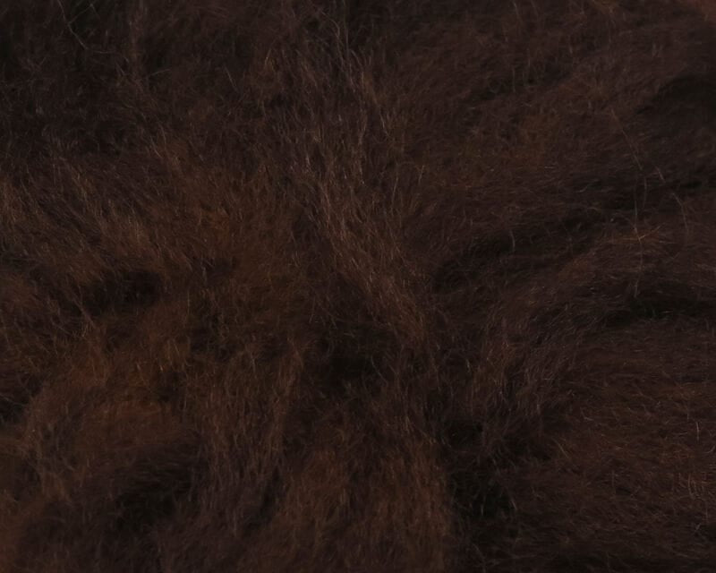 Dark chestnut brown Hareline rams wool, fluffy loose fibers for fly tying and dubbing
