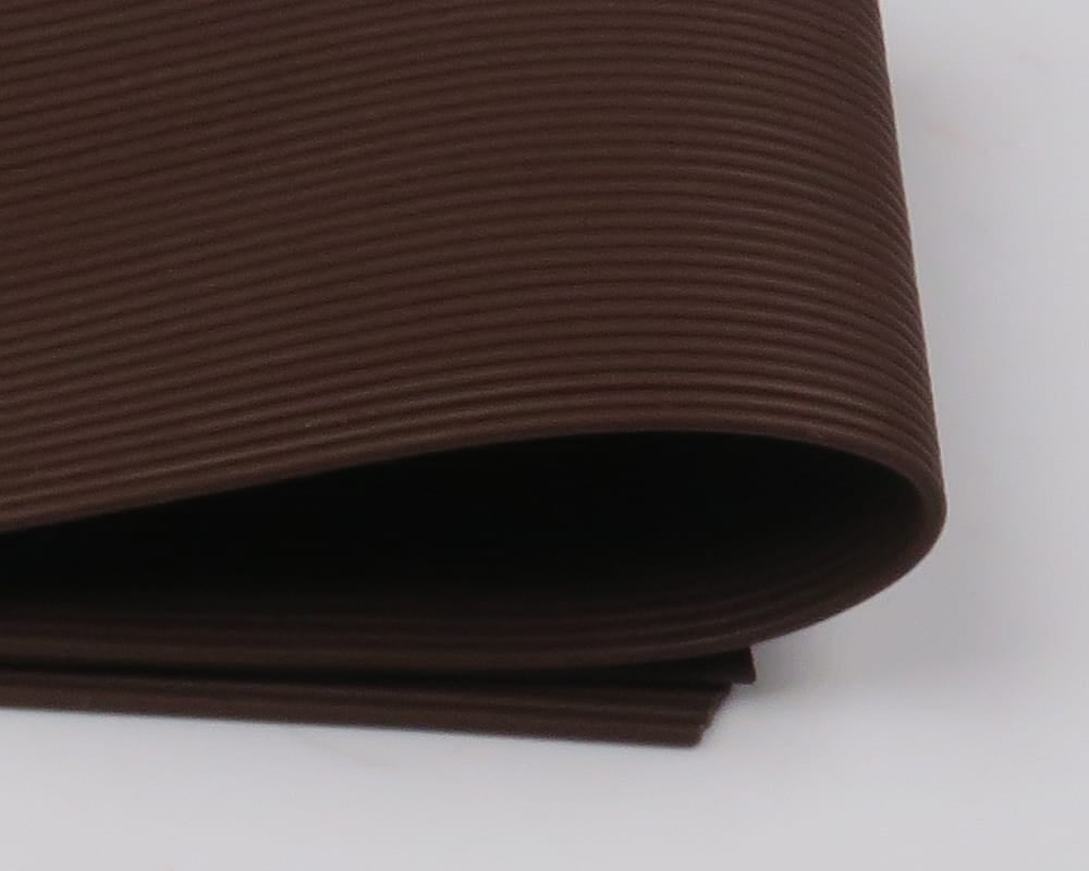 Dark brown ribbed round rubber legs rolled sheet, flexible rubber strip for fly tying