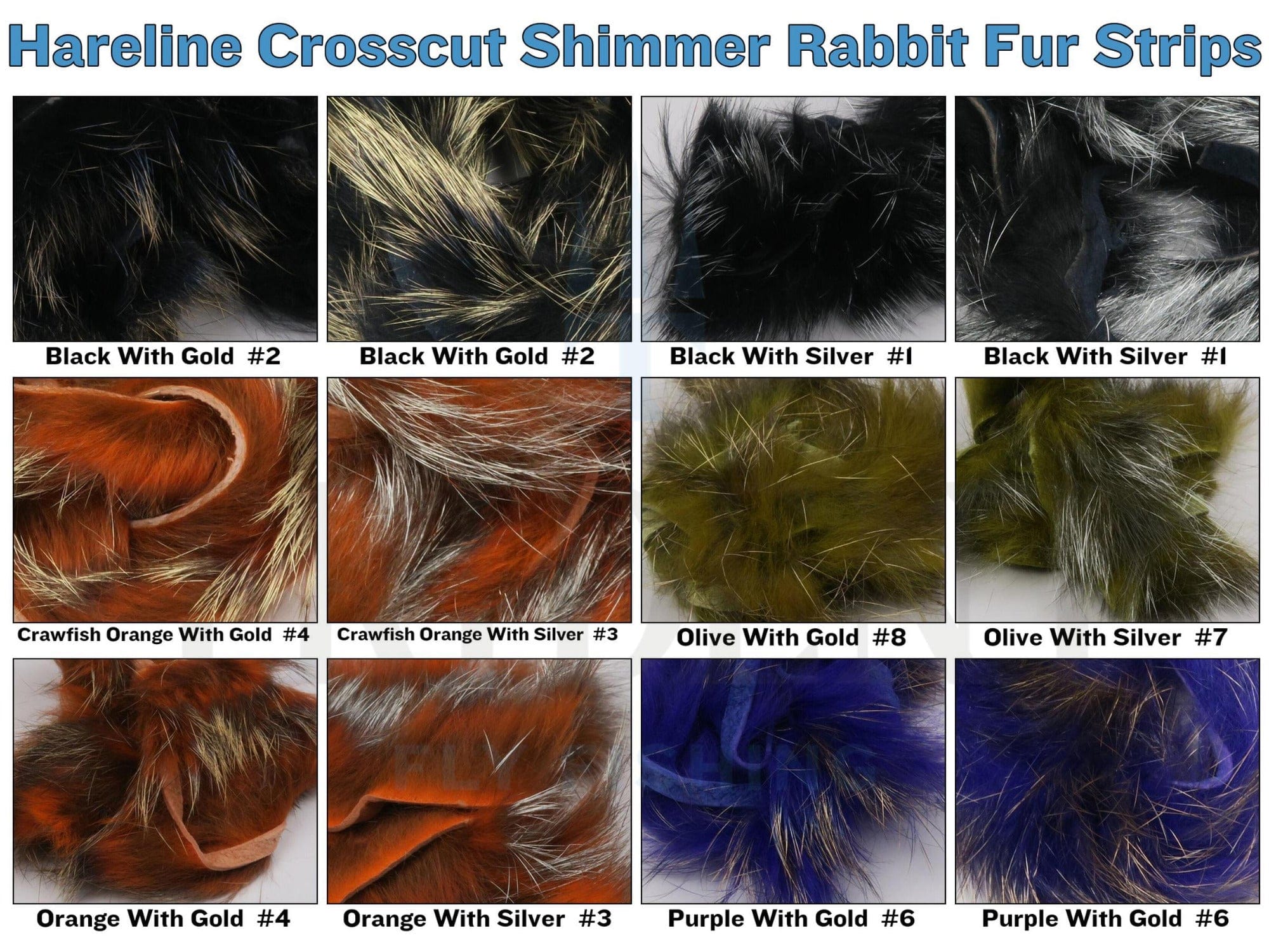 Hareline Shimmer Rabbit Fur Strips