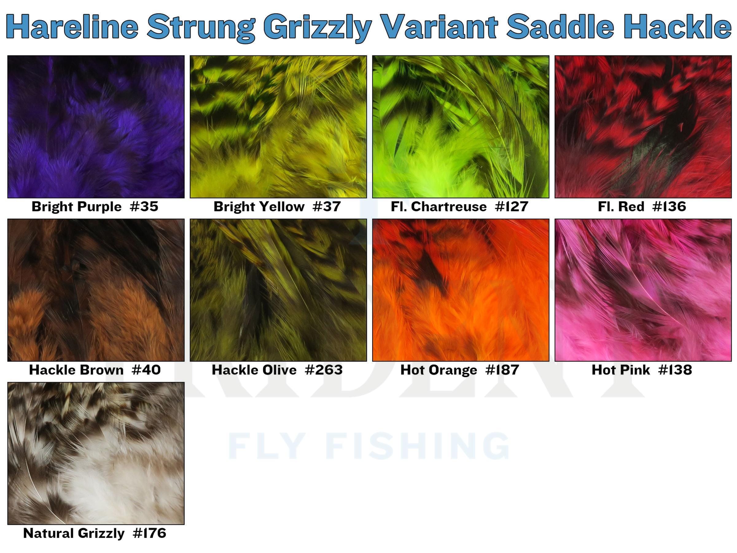 Hareline Strung Grizzly Variant Saddle Hackle