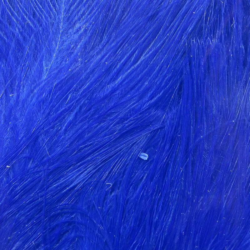 Hareline strung marabou blood quills in vibrant royal blue, soft wispy feather fibers for fly tying