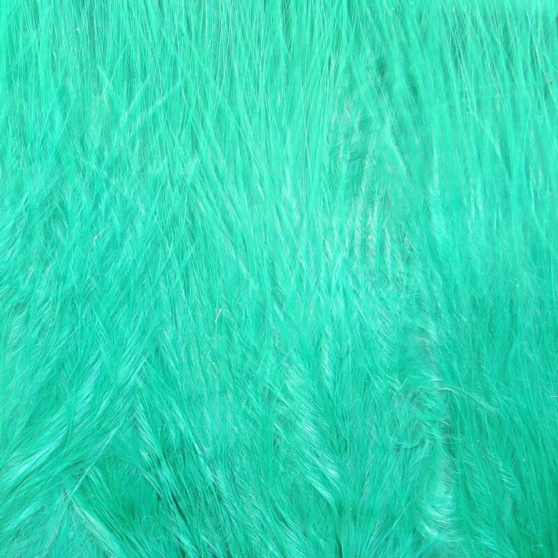 Turquoise marabou feathers, soft long fibers strung for fly tying (blood quills)