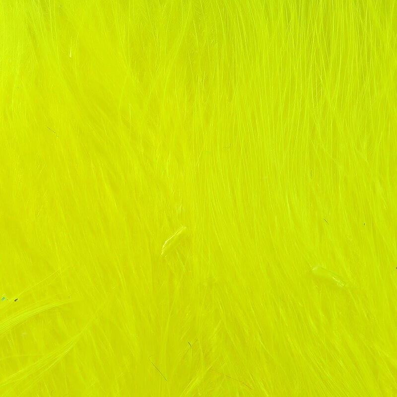 Chartreuse marabou feathers, long soft blood quills for fly tying with fluffy, wispy texture