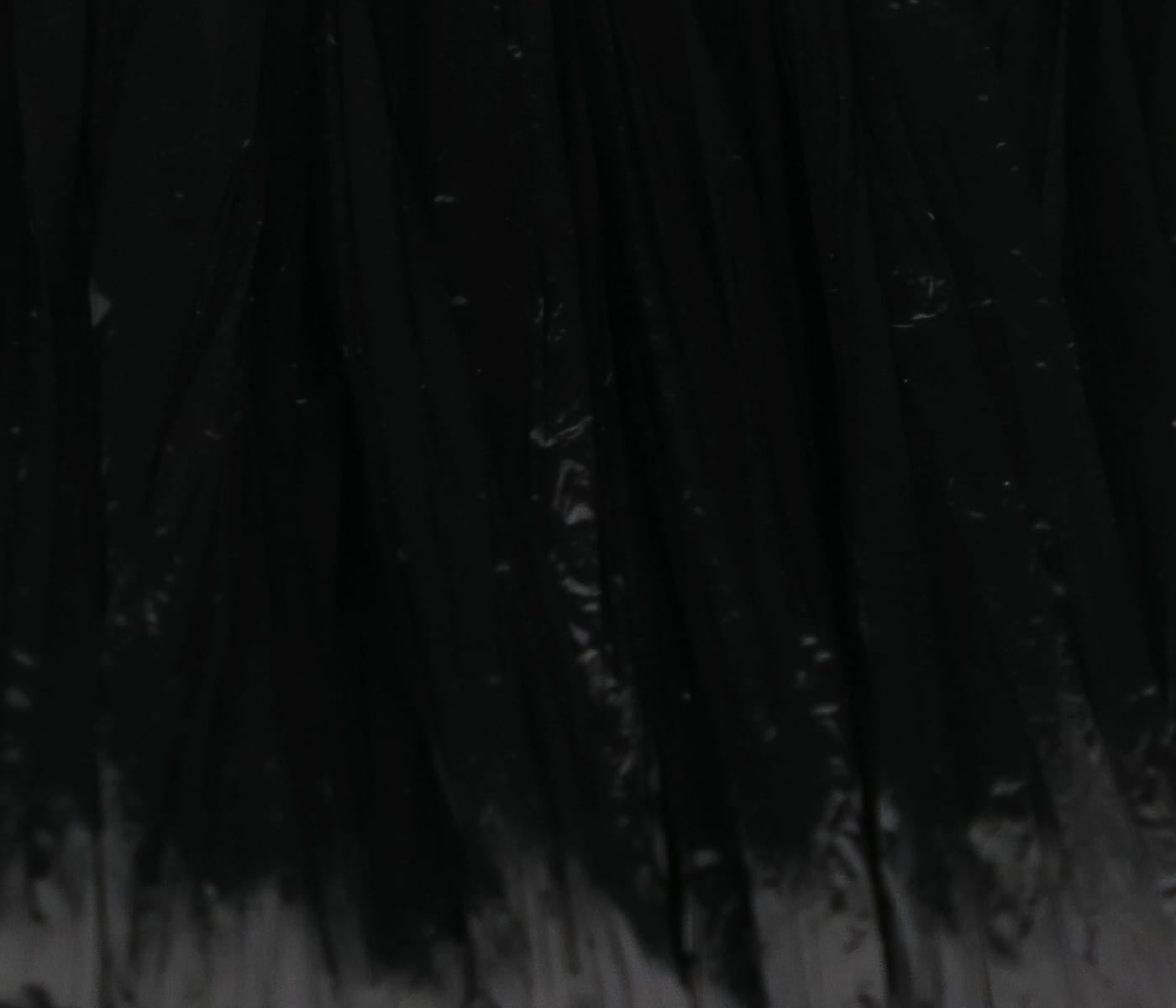 Black Hareline Swiss Straw, glossy thin synthetic strips for fly tying, layered narrow straw fibers