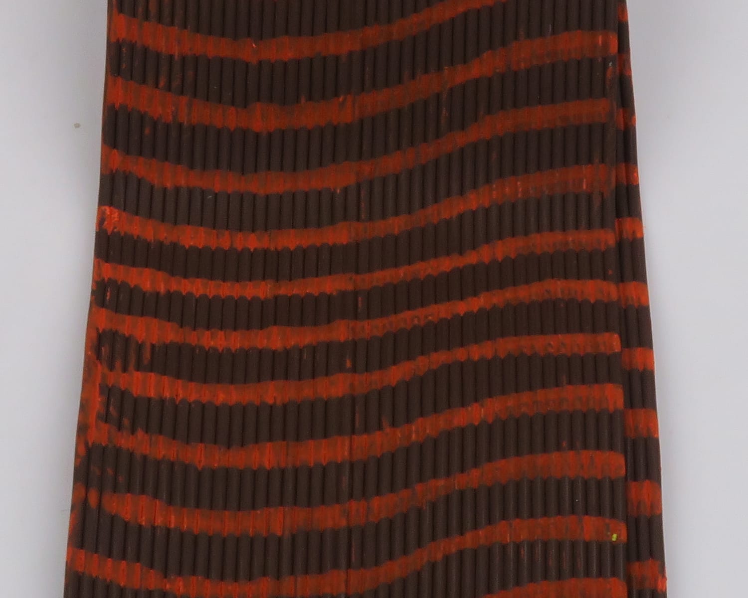 Hareline Tarantu-Leggs brown ribbed rubber insect legs with orange tiger stripes for fly tying
