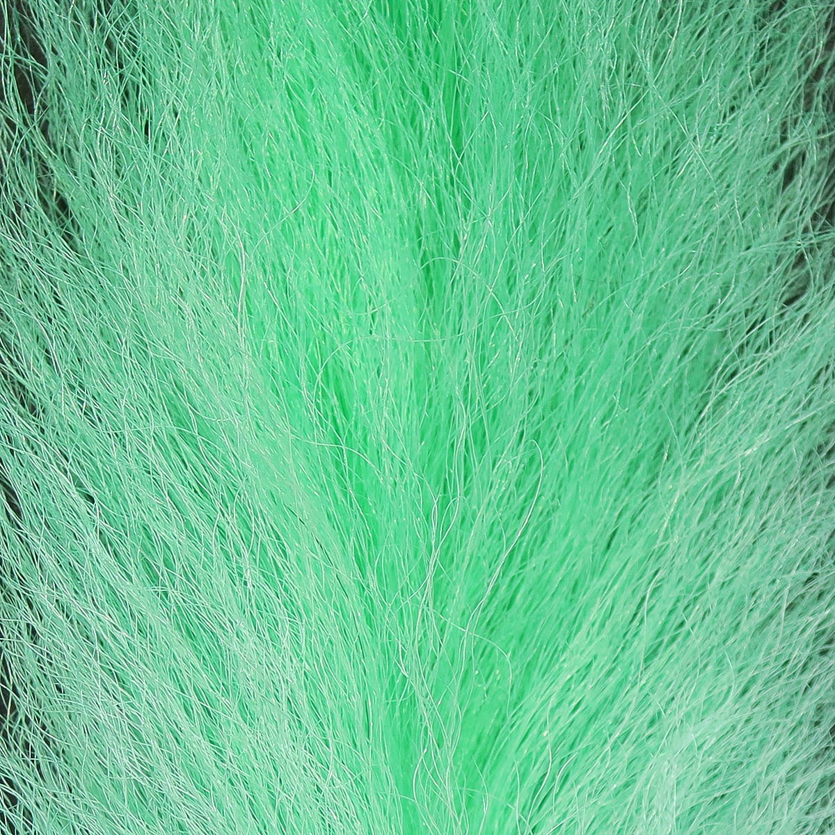 Hareline UV2 calf tail fibers in bright chartreuse green with long wispy guard hairs and soft underfur for fly tying