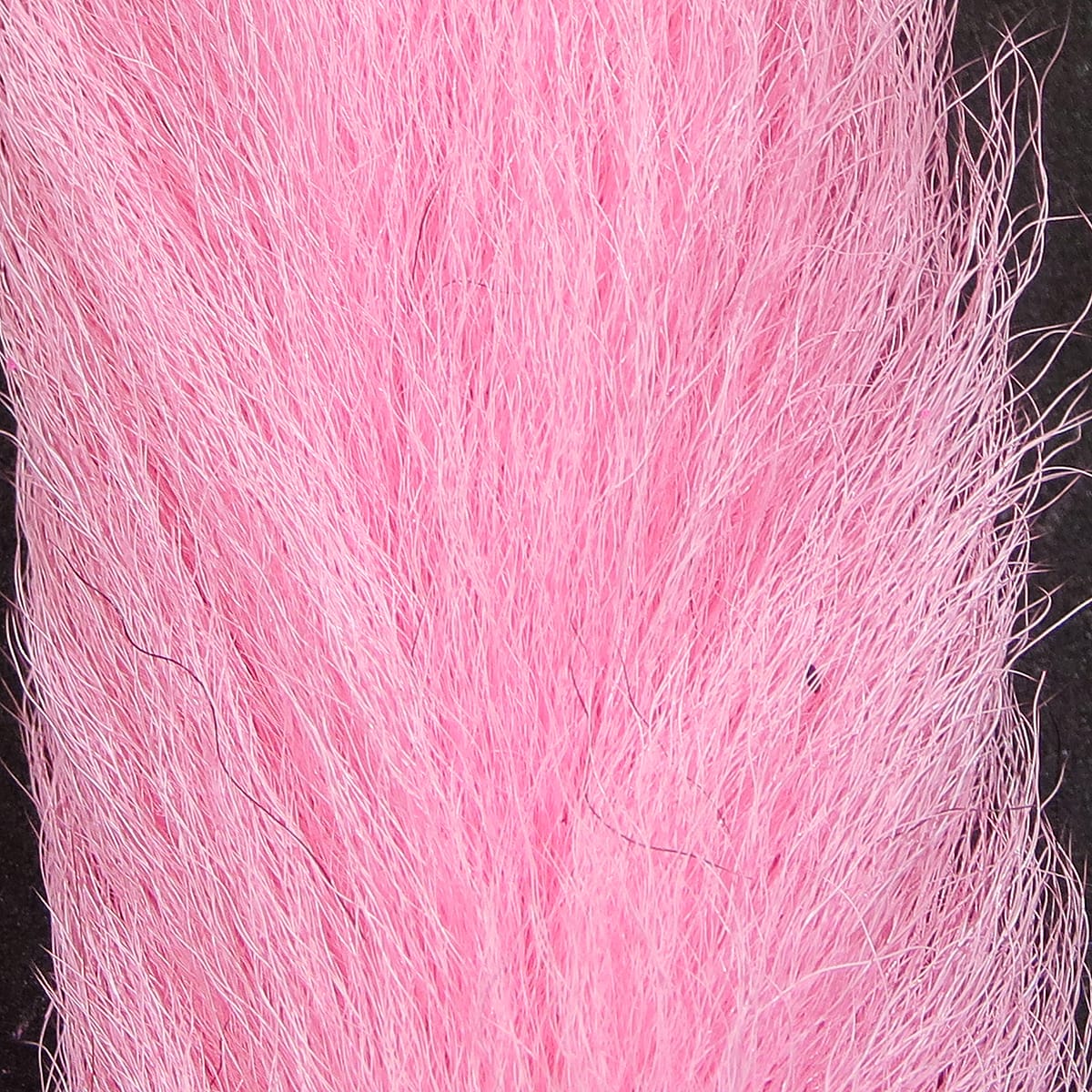 Hareline UV2 pink calf tail, fine long soft hairs for fly tying, bright fluorescent pink streamer material