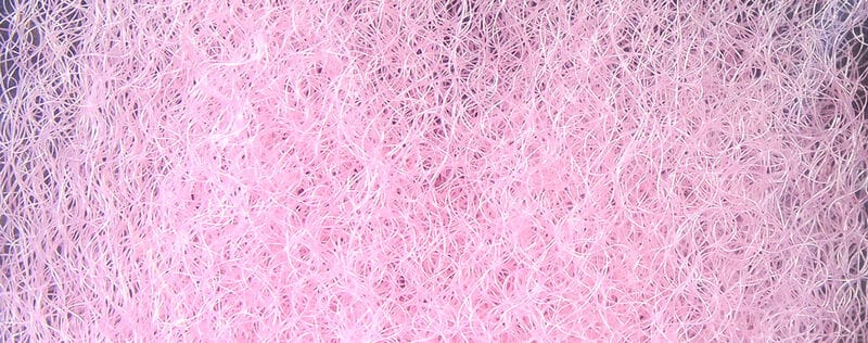 Hedron strung fuzzy fiber pale pink tangled synthetic filaments for fly tying