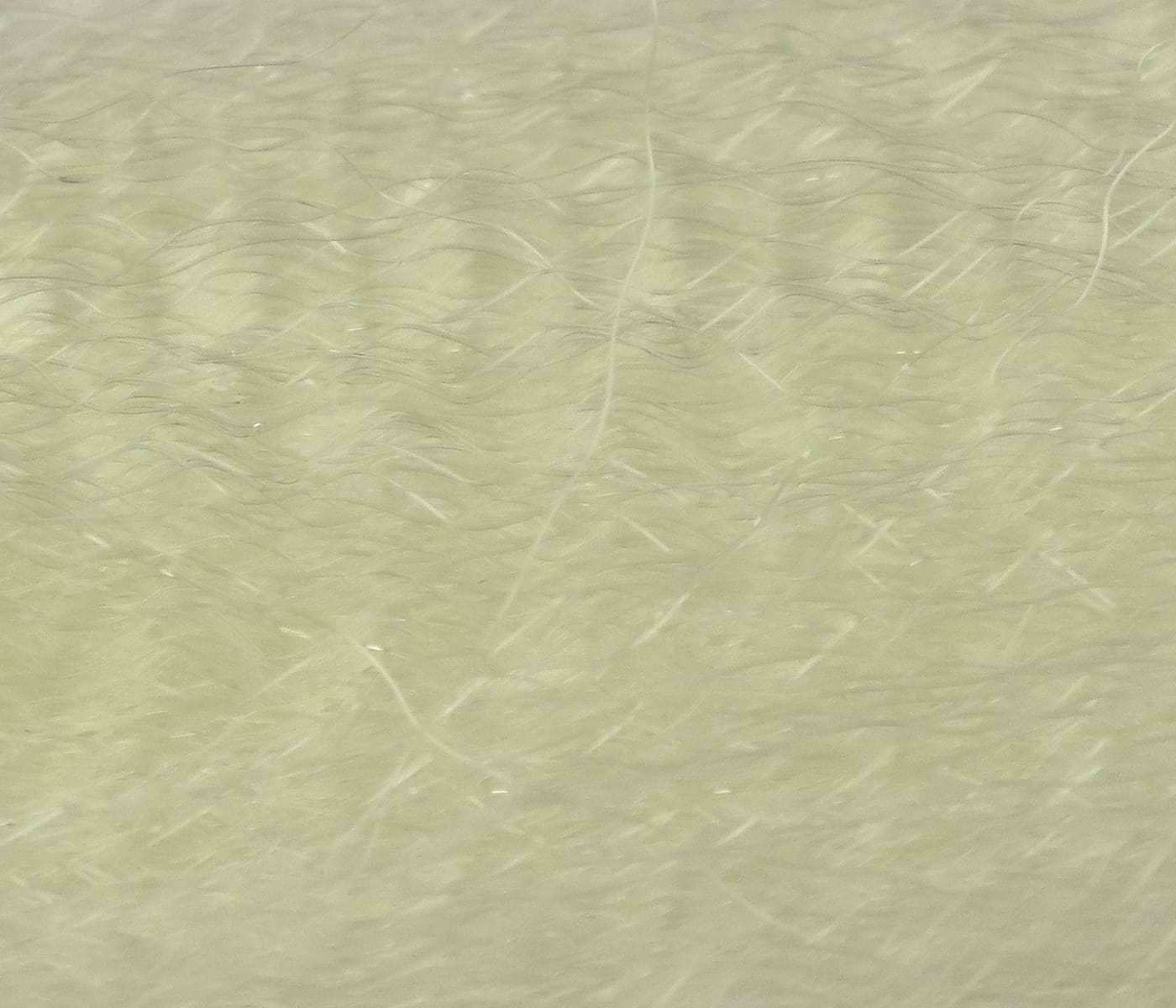 Ivory cream Hedron Supreme Super Hair synthetic fly tying fibers, fine wispy translucent strands with subtle waves