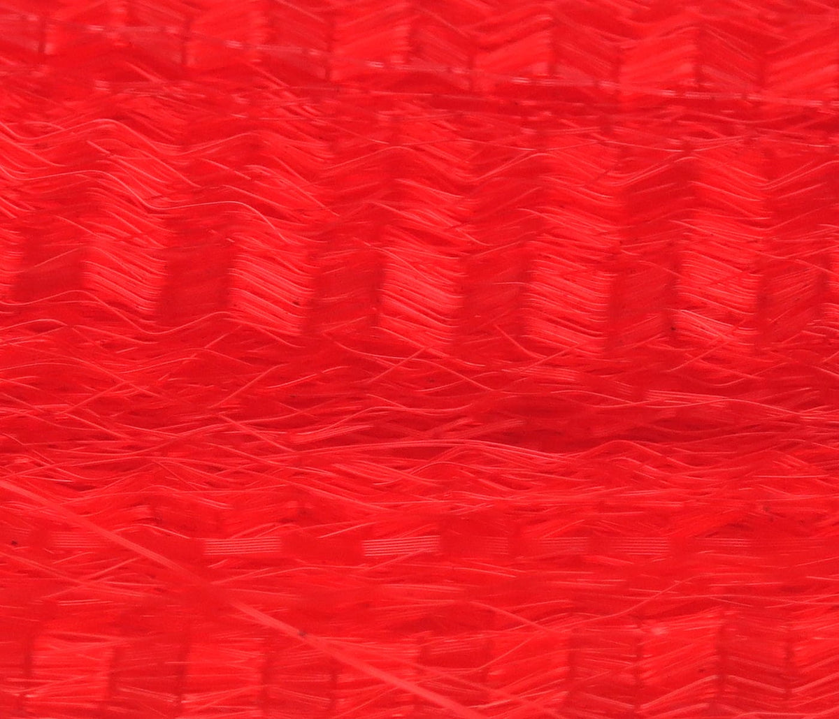 Bright red synthetic hair fibers with wavy layered texture for fly tying lures