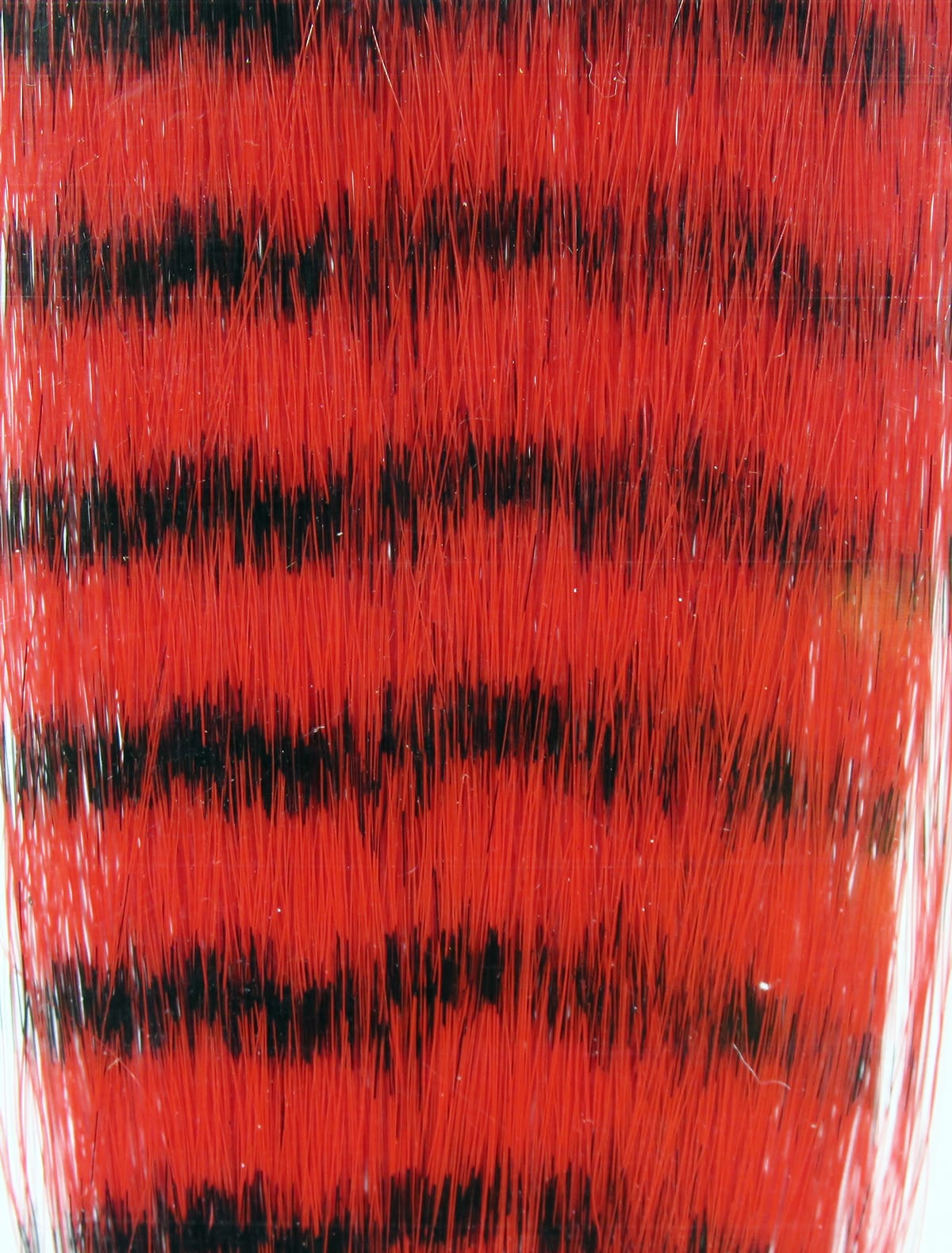 Just Add H2O grizzly fibre red and black striped synthetic strands for fly tying