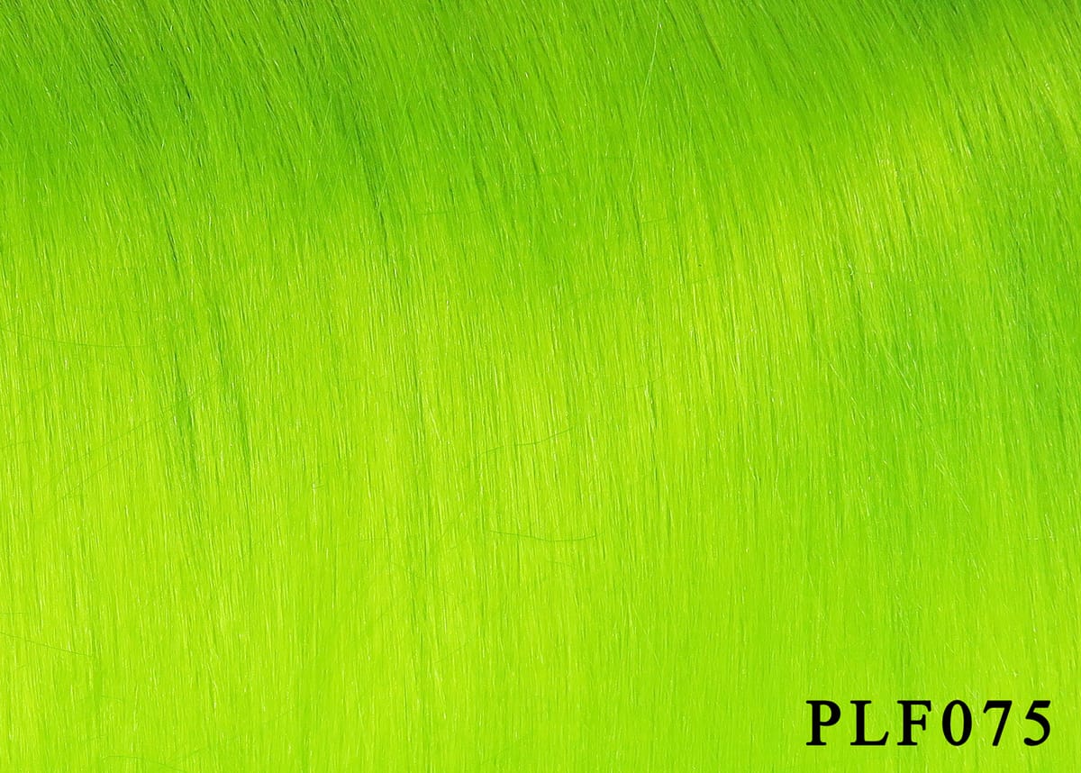 Fluorescent chartreuse synthetic Polar Fibre strands for fly tying, fine glossy hair-like fibers (PLF075)