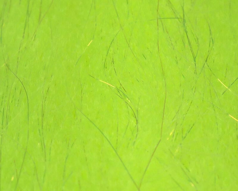 Chartreuse sculpting flash fibre with fine iridescent strands, soft synthetic fibers for fly tying and lure bodies