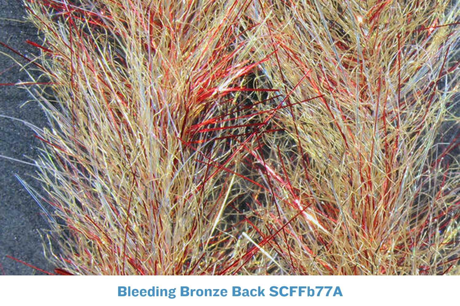 Bronze and red metallic synthetic fibers, sculpting flash streamer brush for fly tying
