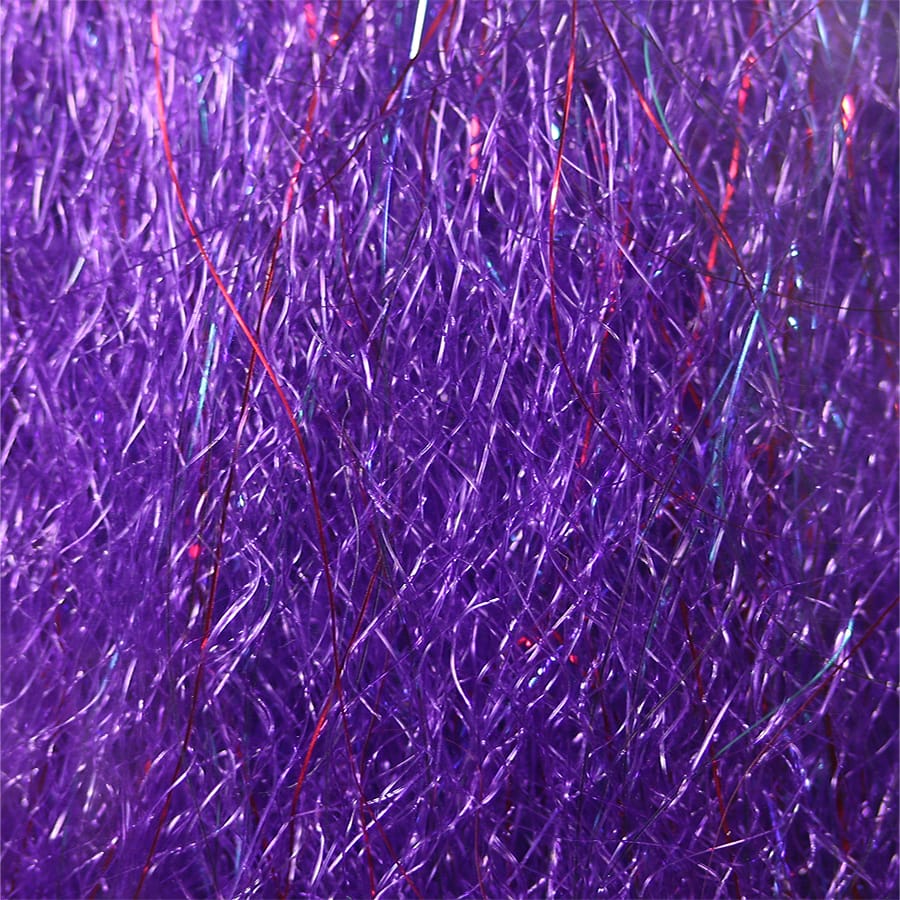 Vibrant purple iridescent synthetic fibers with red and blue flash for fly tying Just Add H2O SF Blend