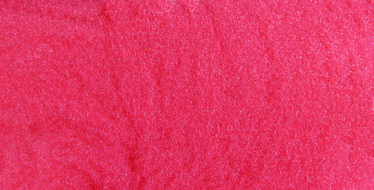 Bright hot-pink McFlyFoam fly tying yarn foam with dense fibrous texture and subtle sparkle